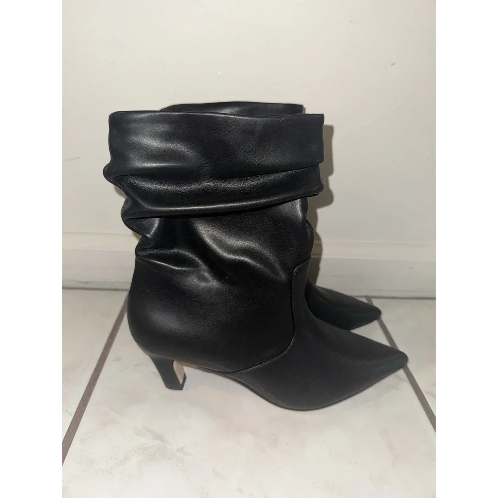 NWOB Jessica Simpson womens Vyluna Kitten Heel Slouch‎ Booties Black Size 7